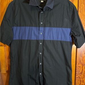 Diesel Black and Blue Casual Button Down Shirt